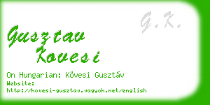 gusztav kovesi business card